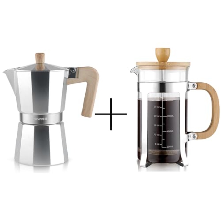 Coffee Tea Press - Aluminum Moka Pot Stovetop Espresso and