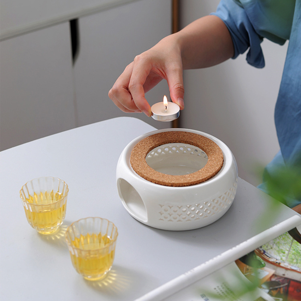 Coffee Tea Stand - Ceramic Teapot Heaters With Cork Cushion