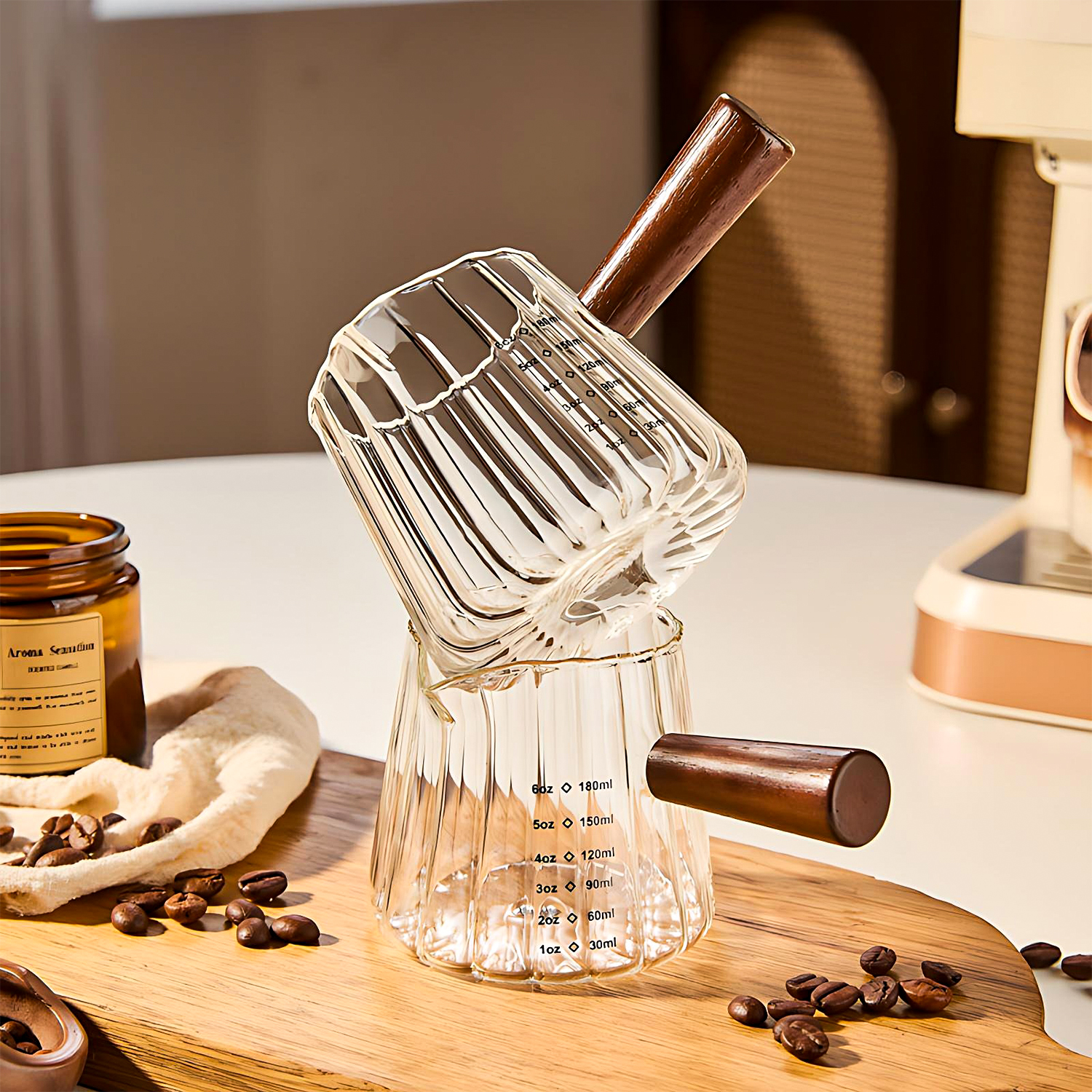 OANKR 6 oz Glass Measuring Cup - Coffee Bean Scale avis et prix