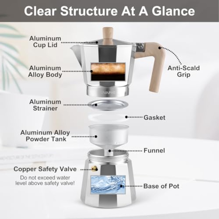Aluminum Moka Pot Stovetop Esp - Coffee Tea Press avis et prix