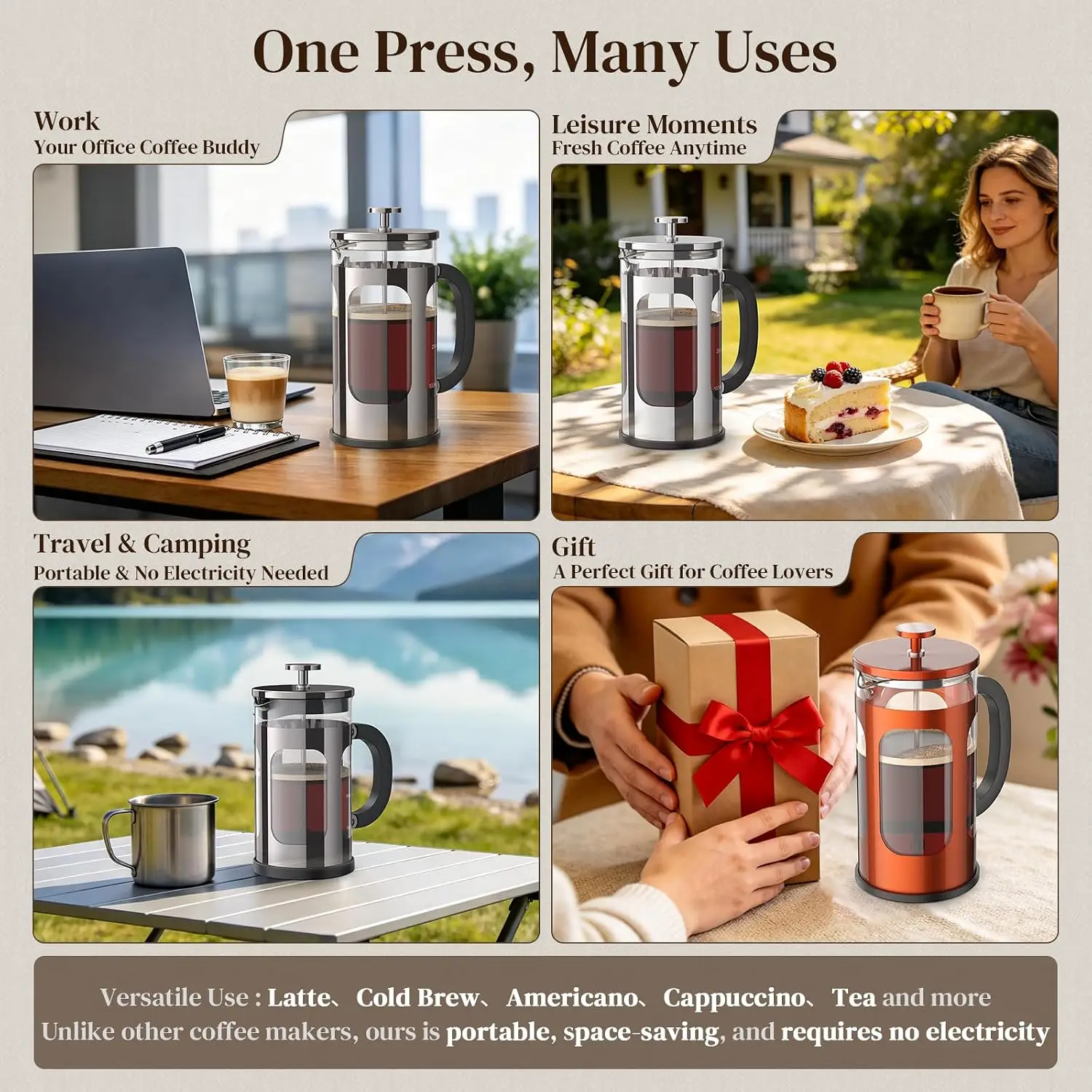 French Press Coffee Maker 34oz - Coffee Tea Gift avis et prix