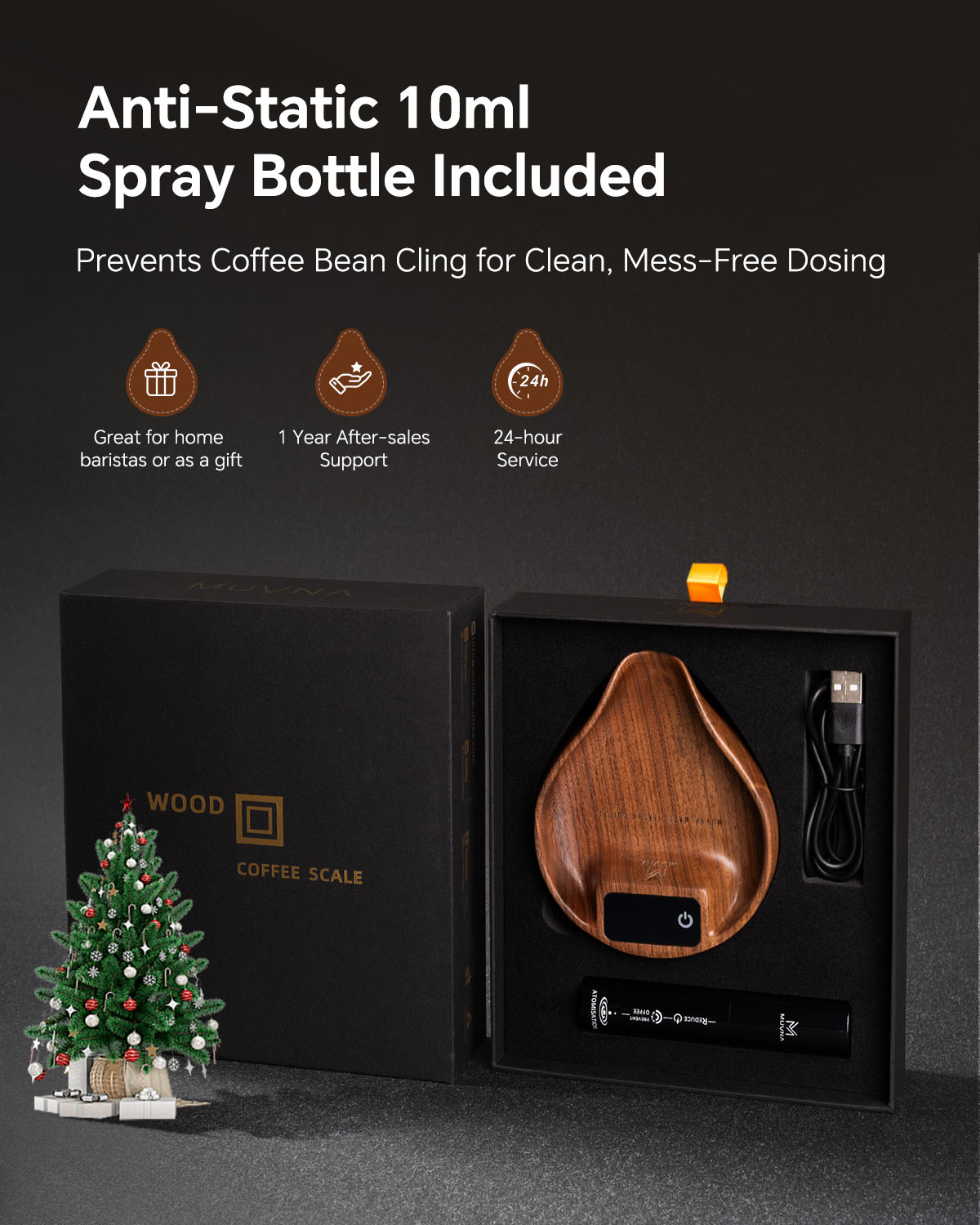 Muvna Wooden Coffee Scale, Rec - Coffee Bean Scale avis et prix