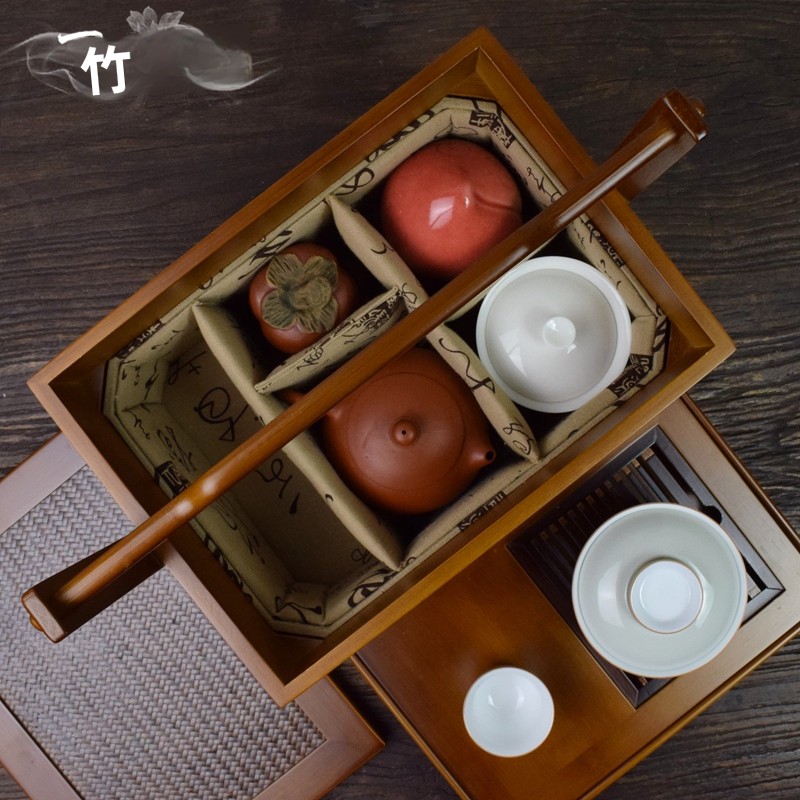 Portable Travel Bamboo Tea Set - Bamboo Tea Tray avis et prix