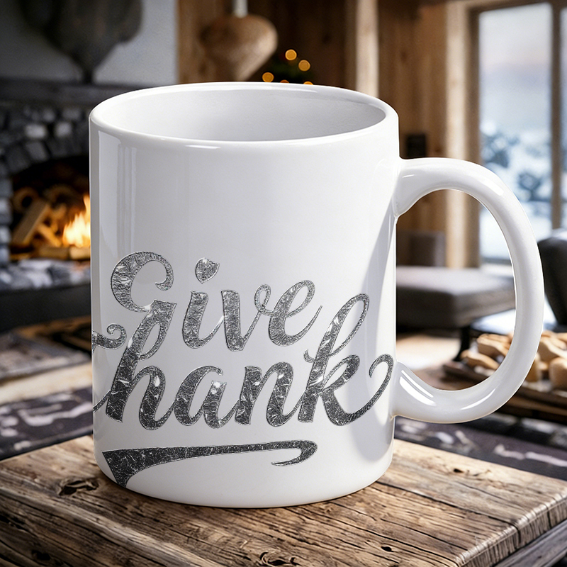 Silver Foil Font 'Give Thanks' - Coffee Tea Font avis et prix