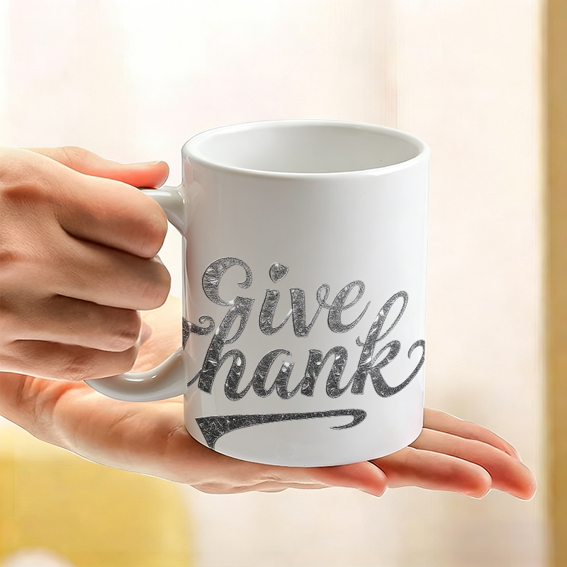 Silver Foil Font 'Give Thanks' - Coffee Tea Font avis et prix