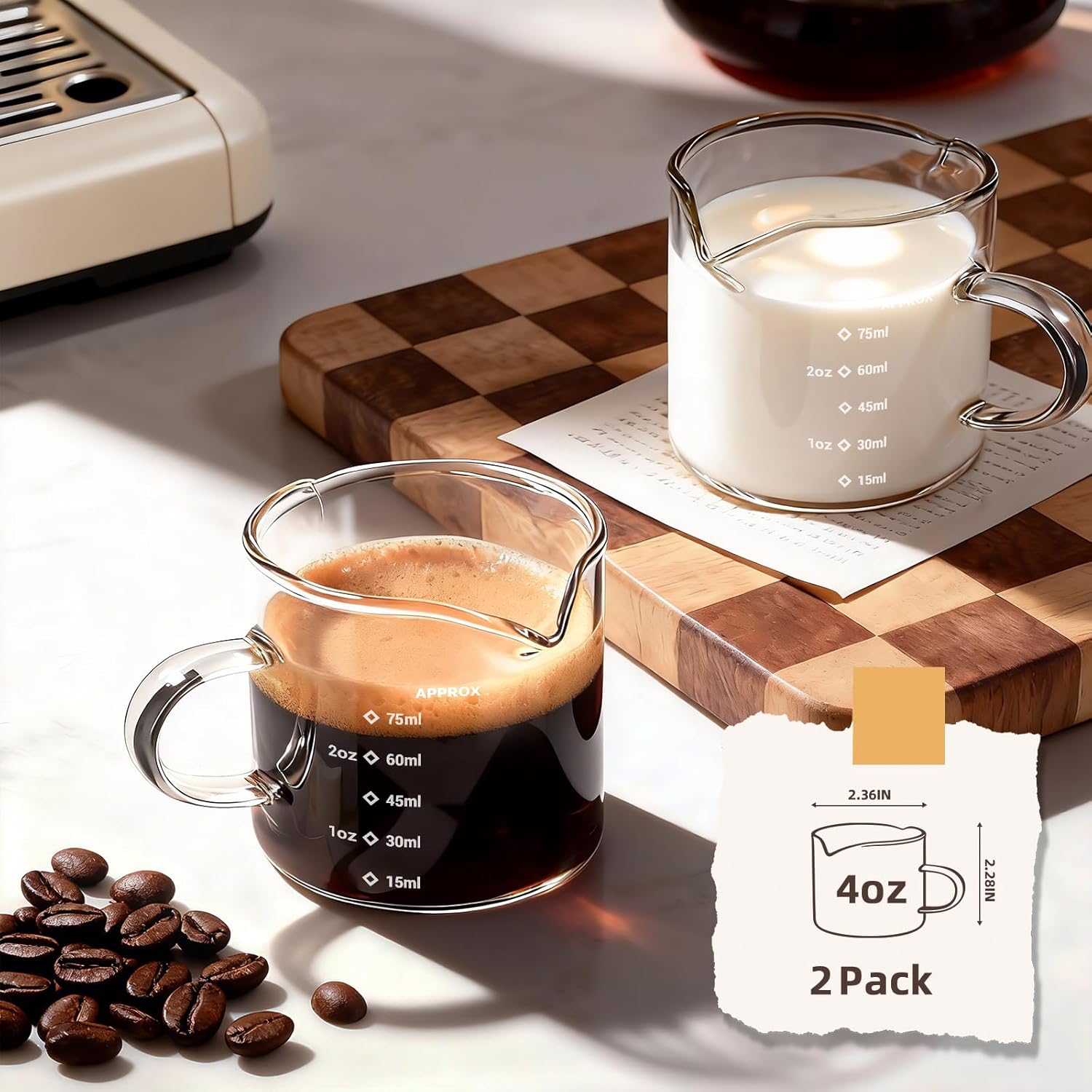 1/2pcs Espresso Cups 4oz Espre - Coffee Bean Scale avis et prix