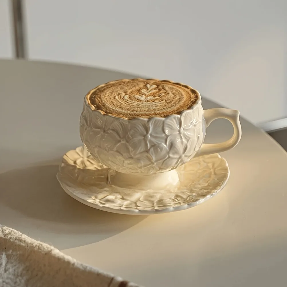 French Cream Relief Coffee Cup - Coffee Tea Gift avis et prix
