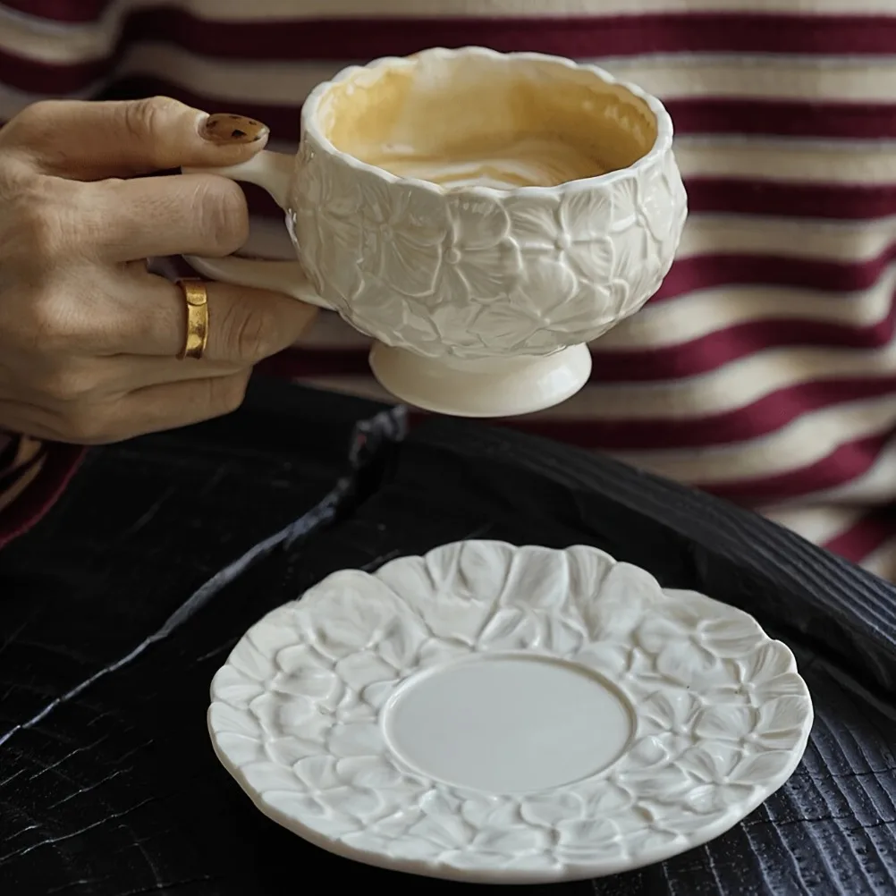 French Cream Relief Coffee Cup - Coffee Tea Gift avis et prix