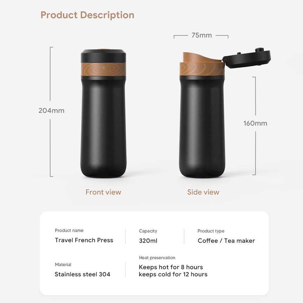 ICafilas 320ml Portable French - Coffee Tea Press avis et prix