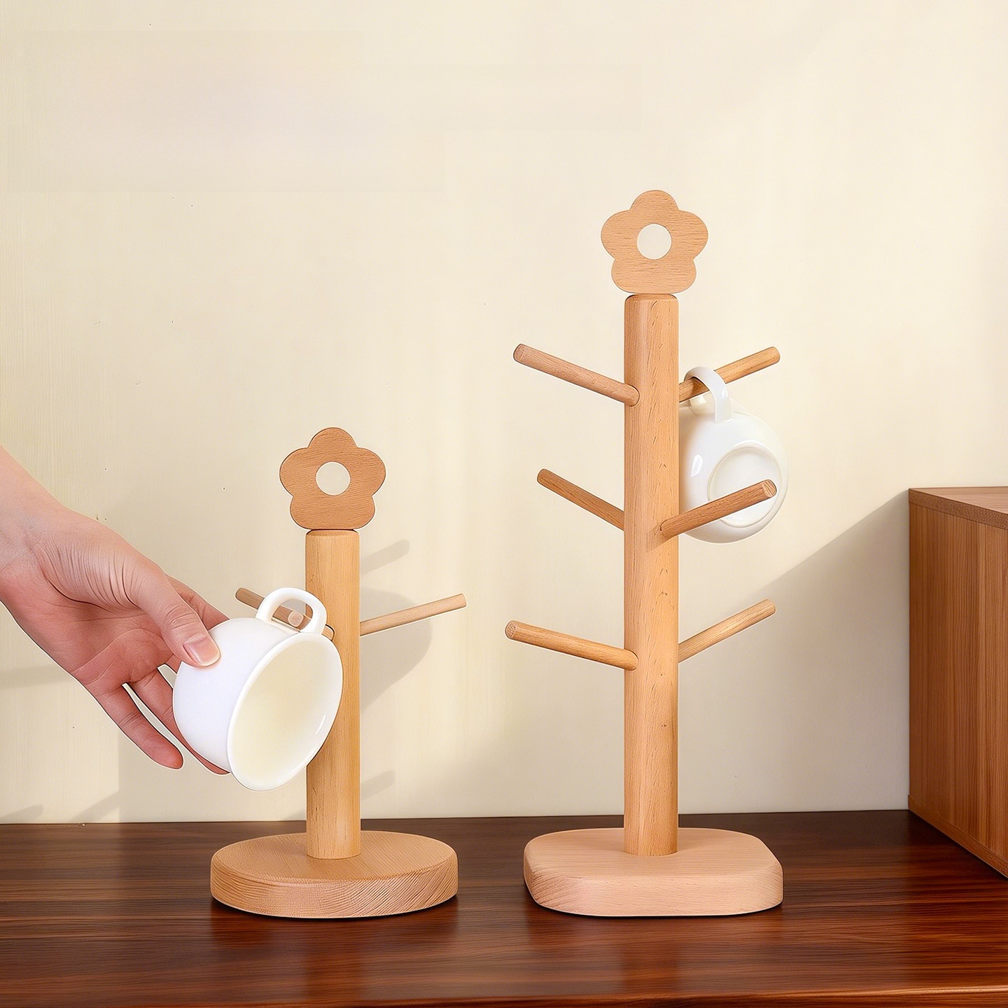 Real Wood Cup Holder Home Use  - Coffee Tea Stand avis et prix