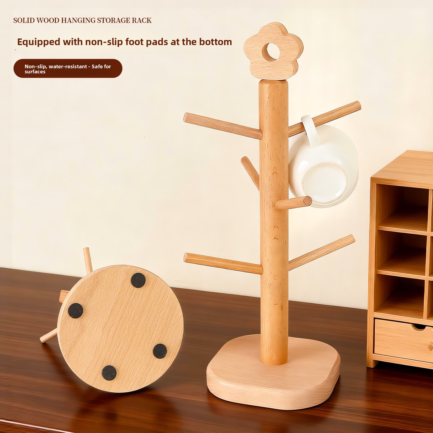 Real Wood Cup Holder Home Use  - Coffee Tea Stand avis et prix