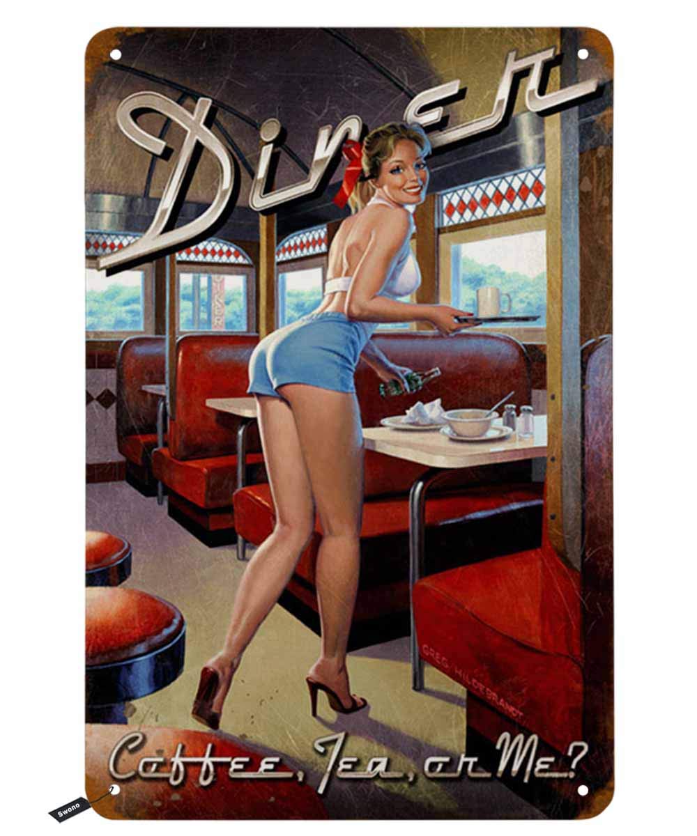Swono Dinner Tin Signs,Pinup G - Coffee Tea You And Me avis et prix