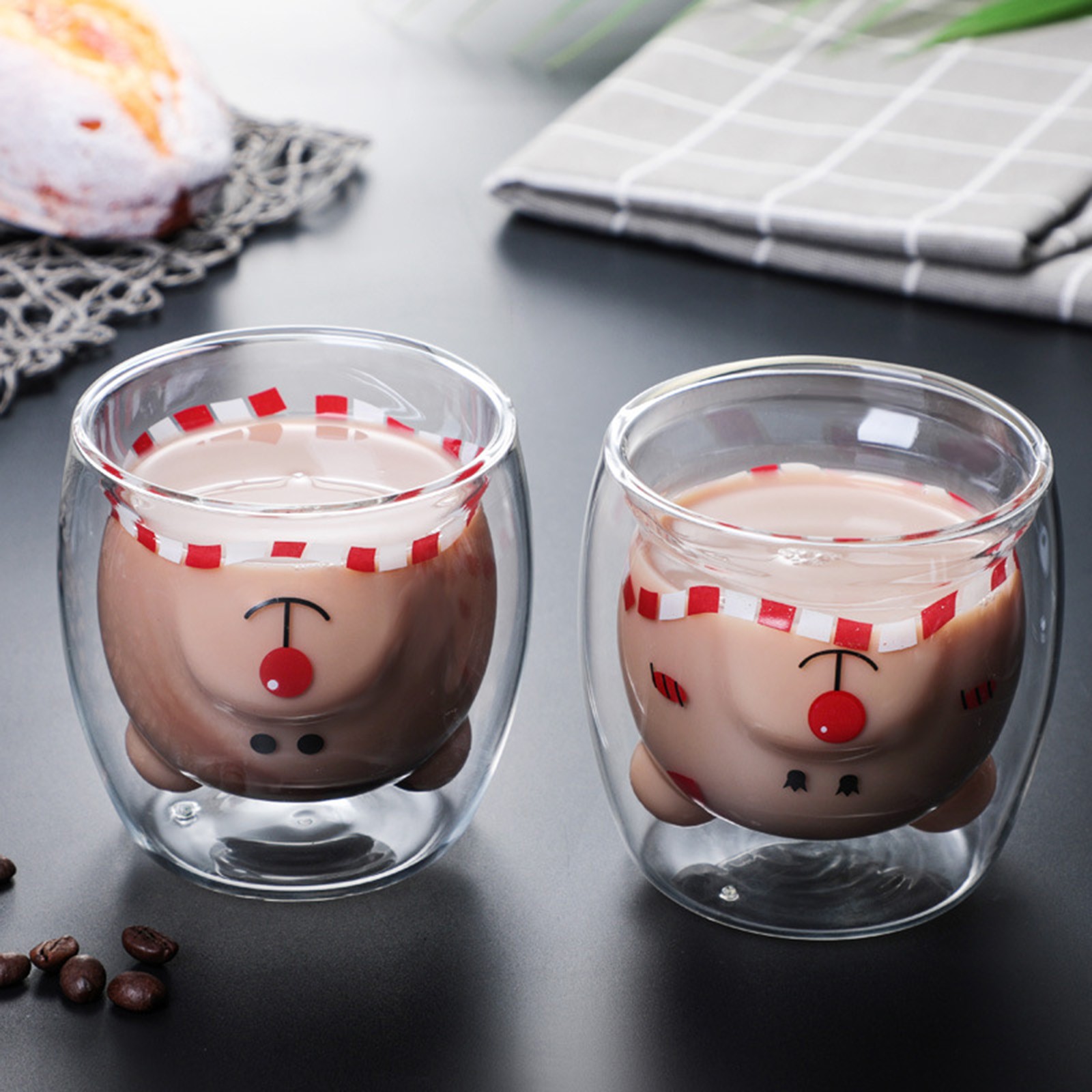 Lovely Glass Mugs Bear Cat Dog - Coffee Tea Mugs avis et prix