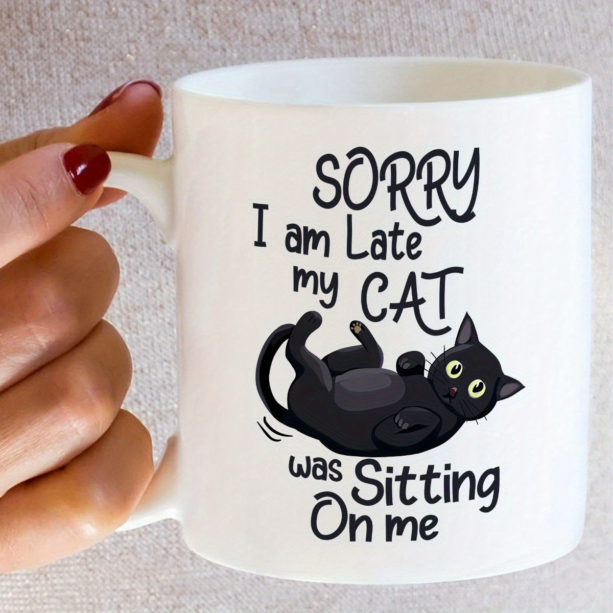 1 Funny Cat Shaped Ceramic Mug - Coffee Tea You And Me avis et prix