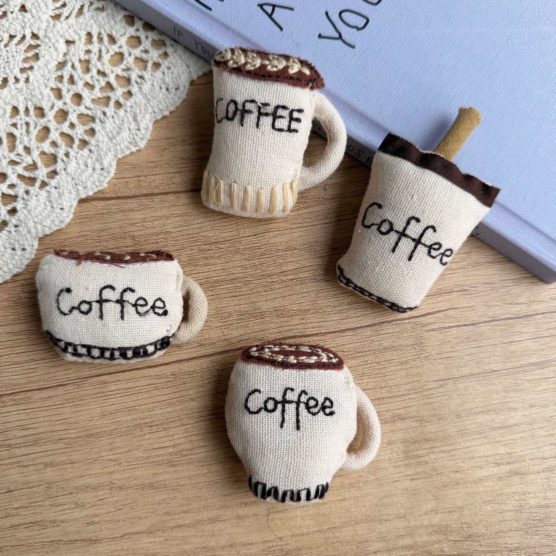 Handmade Beige Coffee Cup Fabr - Coffee Tea Bags avis et prix