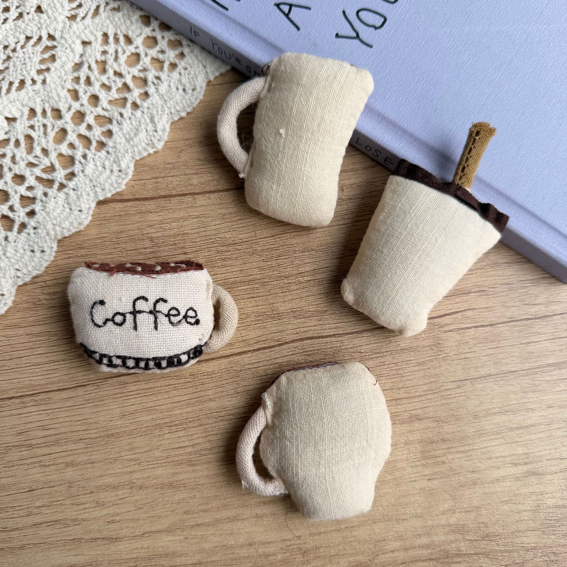 Handmade Beige Coffee Cup Fabr - Coffee Tea Bags avis et prix