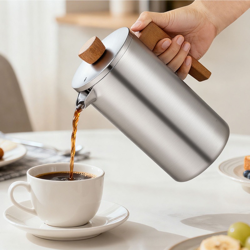 JUSTINLAU 1000ml Stainless Ste - Coffee Tea Press avis et prix