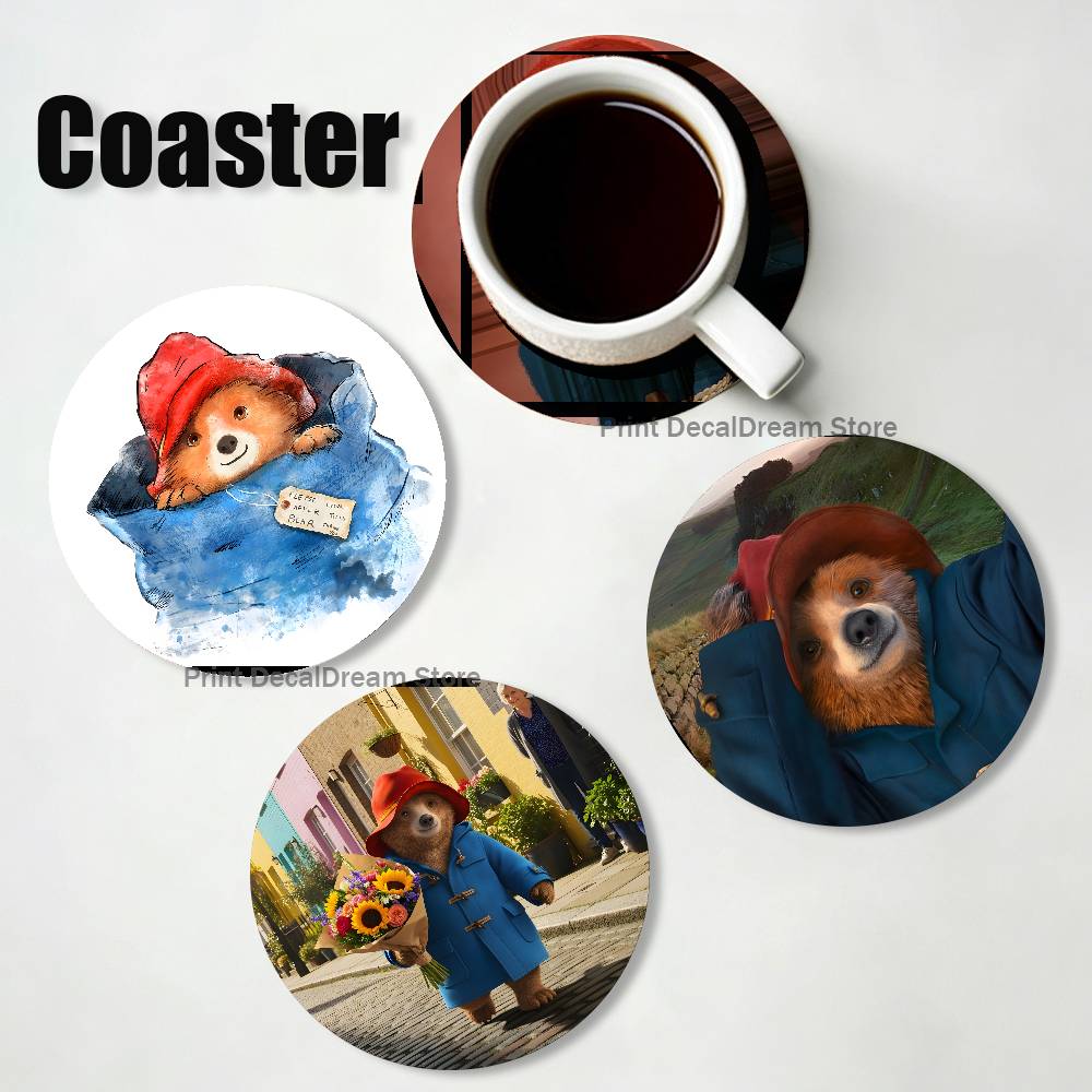 P-Paddington Bear Wood Coaster - Coffee Tea Gift Set avis et prix