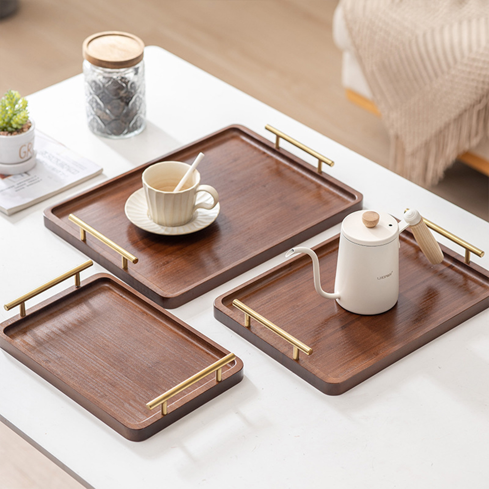 Wooden Serving Tray with Handl - Coffee Tea Stand avis et prix