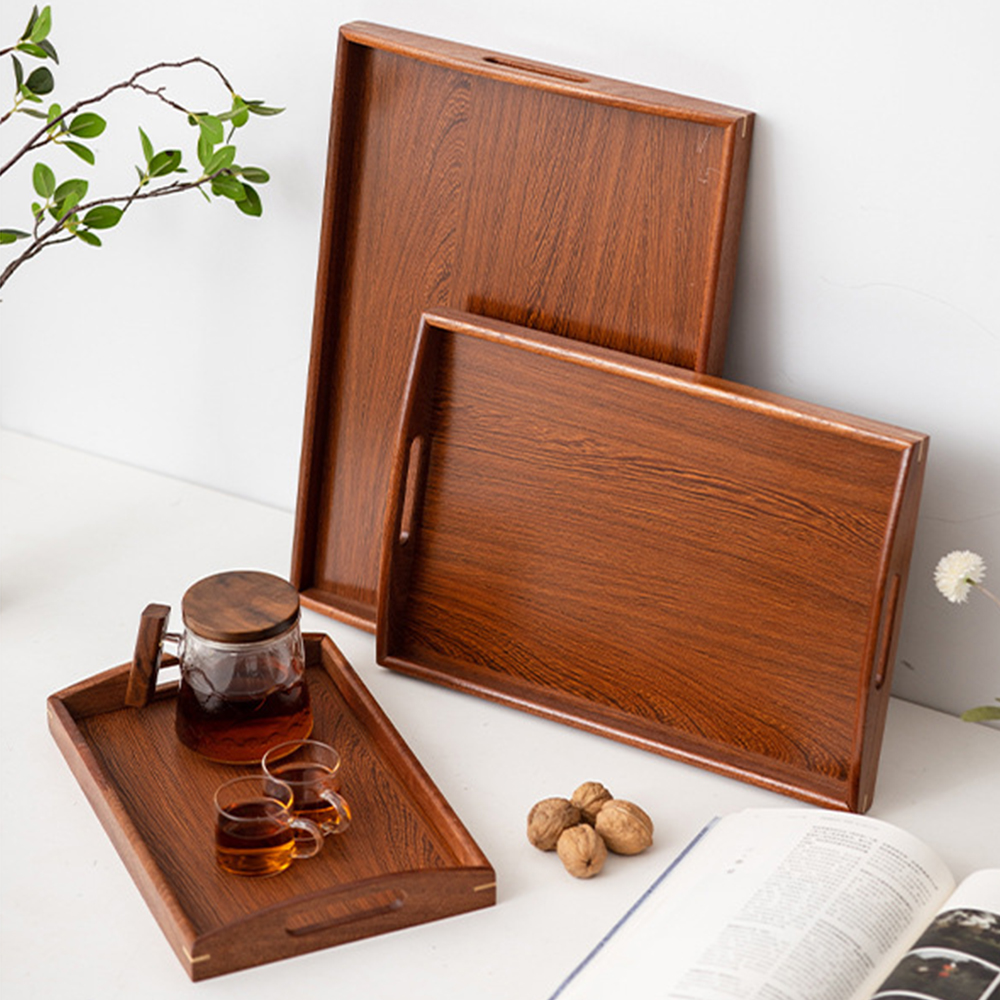 Wooden Serving Tray with Handl - Coffee Tea Stand avis et prix
