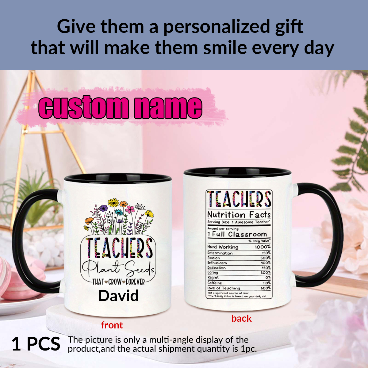 1pc Customize Name Personalise - Coffee Tea Gift avis et prix