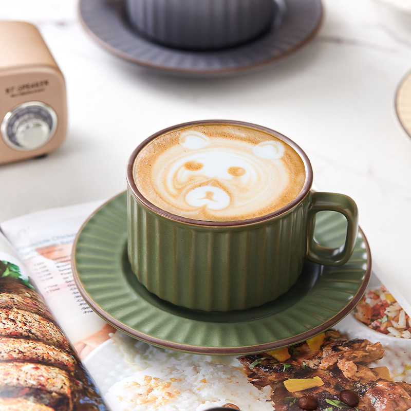 Ceramic Coffee Cup Saucer Set  - Coffee Tea Gift Set avis et prix