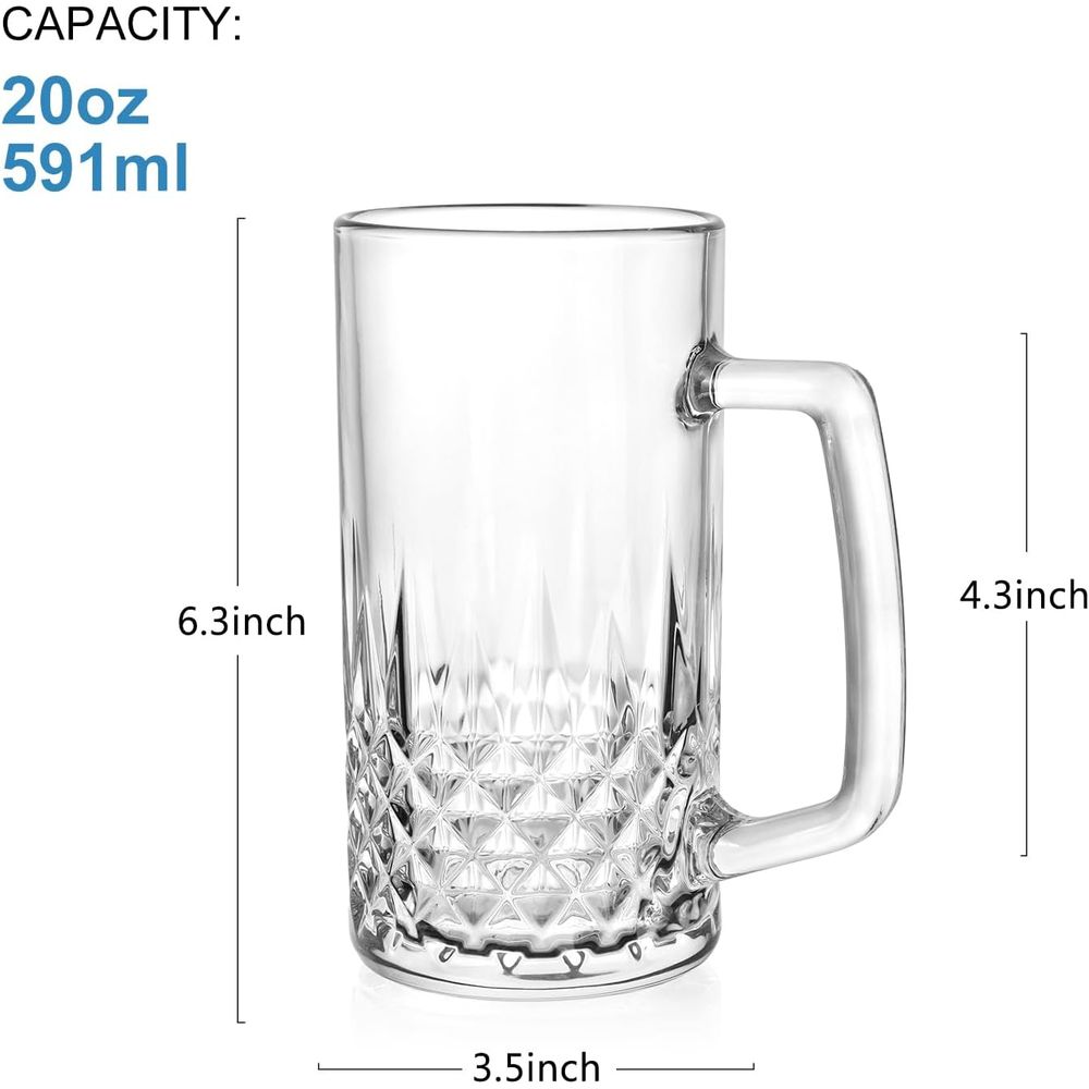 20 oz Heavy Glass Mugs Set of  - Coffee Tea Gift avis et prix