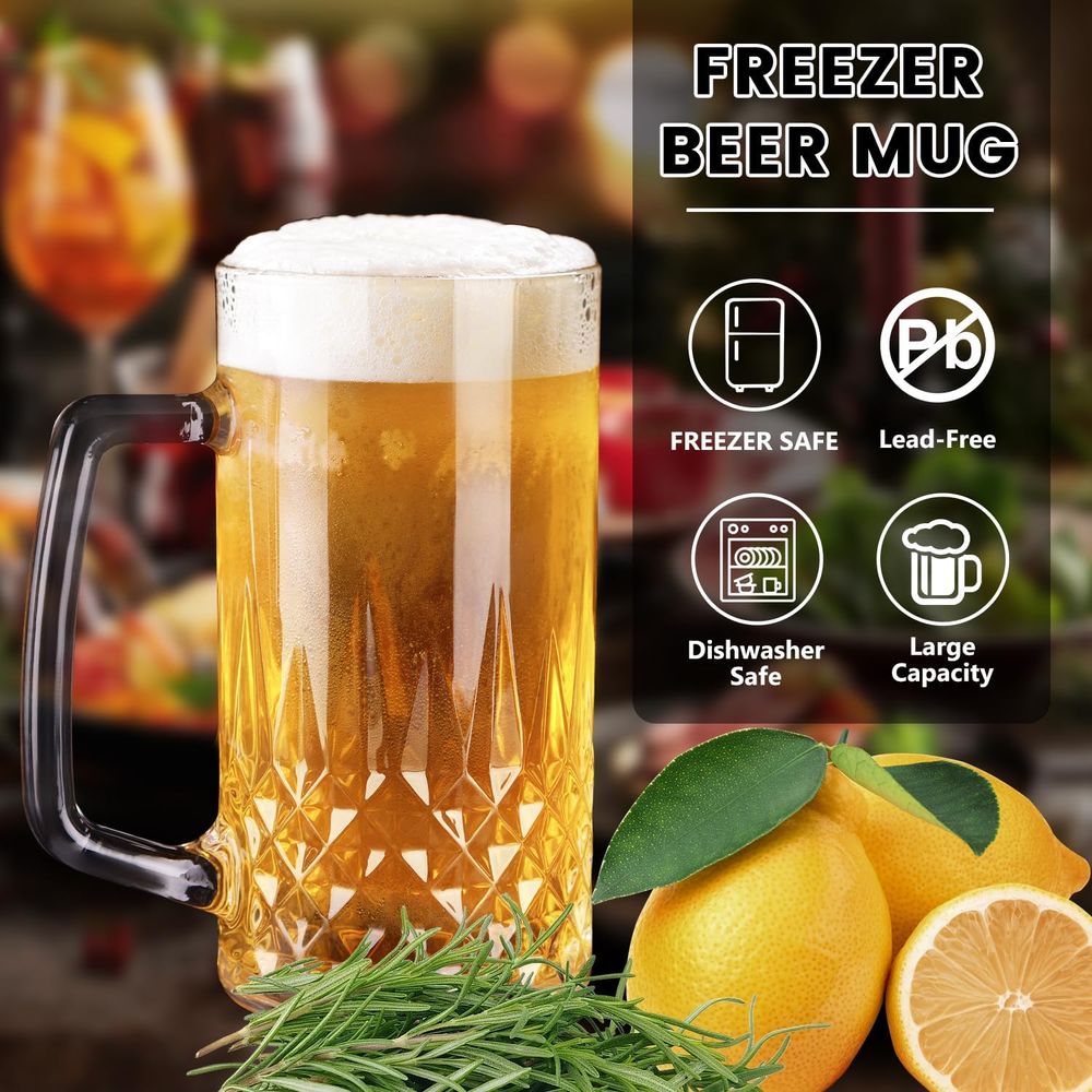 20 oz Heavy Glass Mugs Set of  - Coffee Tea Gift avis et prix